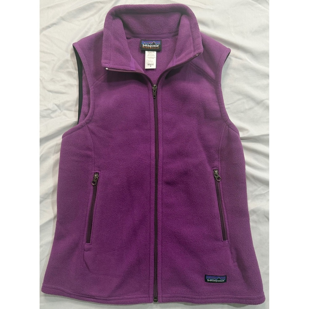 Patagonia Synchilla Fleece Vest Womens Medium Purple Full Zip Made in USA